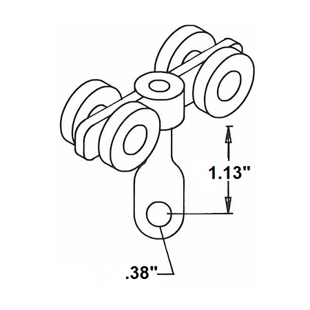 Nylon Wheel Curtain Hooks - 16NR2-1/2(1/4)