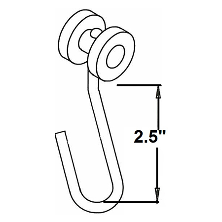 Nylon Wheel Curtain Hooks - 16NR1